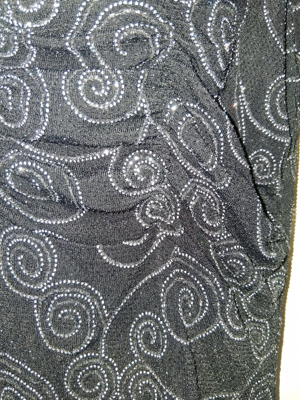 Dressbarn COLLECTION Black Sparkle Swirl Cap Sleeve Top - Picture 2 of 13